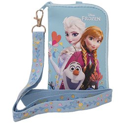 Disney Frozen Elsa Anna and Olaf Snow Blue Lanyard with Detachable Coin Purse