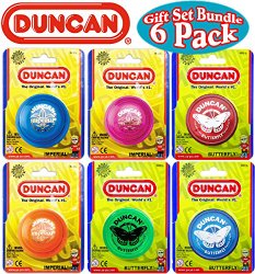 Duncan Yo-Yo Imperial (3) & Butterfly (3) Deluxe Gift Set Bundle – 6 Pack (Assorted Colors)