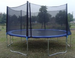 ExacMe 16′ Ft 6W Legs Trampoline w/ Safety Pad and Enclosure Net and Ladder All-in-one Combo Set