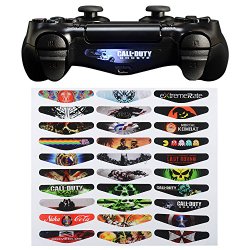 eXtremeRate® Light Bar Decal Stickers Set of 30 Different Pcs for PS4 Playstation 4 Controller – Color Prints Game Theme Mix Stickers