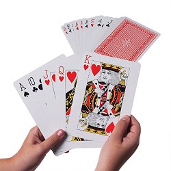 Giant Jumbo Deck of Big Playing Cards Fun Full Poker Game Set – Measures 5″ x 7″ by Super Z Outlet®