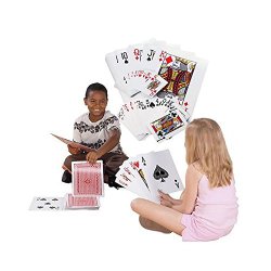 Giant Jumbo Deck of Big Playing Cards Fun Full Poker Game Set – Measures 8-1/4″ x 11-3/4″ by Super Z Outlet®