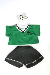 Green Soccer Uniform Outfit Teddy Bear Clothes Fit 14″ – 18″ Build-a-bear, Vermont Teddy Bears, and Make Your Own Stuffed Animals