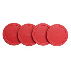 Home Air Hockey Red Replacement 2.5″ Pucks for Game Tables, Equipment, Accessories (4 Pack) by Super Z Outlet®
