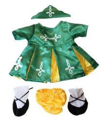 Irish Dress Teddy Bear Clothes Outfit Fits Most 14″ – 18″ Build-a-bear, Vermont Teddy Bears, and Make Your Own Stuffed Animals