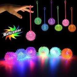MultiColor LED Spike YoYo Balls 12 Pack