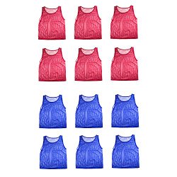 Nylon Mesh Scrimmage Team Practice Vests Pinnies Jerseys for Children Youth Sports Basketball, Soccer, Football, Volleyball (12 Jerseys) by Super Z Outlet®