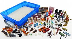Play Therapy Sand Tray Basic Portable Starter Kit with sand tray, lid, sand, and miniatures