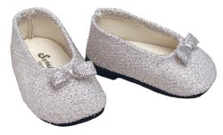 Silver Glitter Doll Dress Shoes by Sophia’s fits American Girl 18 Inch Dolls by My Doll’s Life