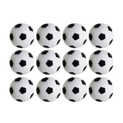 Table Soccer Foosballs Replacements Mini Black and White Soccer Balls – Set of 12 by Super Z Outlet®
