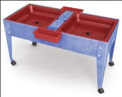 Youth Double Mite: Sensory/Manipulative Table 24″ High with 2 Red Tubs