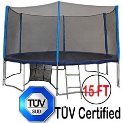 Zupapa® 12 14 15 Ft Trampoline with Net Enclosure & Free Safety Pad /Ladder Combo (15FT)