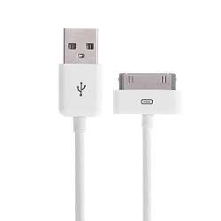 Aibocn Apple MFi Certified 30 Pin Sync and Charge Dock Cable for iPhone 4 4S / iPad 1 2 3 / iPod Nano / iPod Touch – White.
