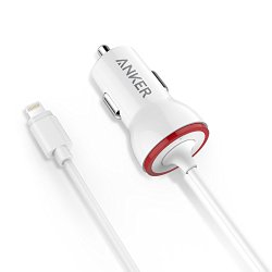Anker [Apple MFi Certified] PowerDrive Lightning 12W iPhone Car Charger with 3ft Lightning Cable for iPhone 6s / 6 / 6 Plus / 5s / 5, iPad Air 2 and more