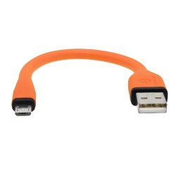 dCables Bendy & Durable Short Micro USB Charging Cable – 7 Inch – Orange
