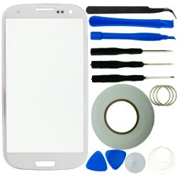 Eco-Fused Screen Replacement Kit for Samsung Galaxy S3 including Replacement Glass / Tool Kit / Adhesive Sticker Tape / Tweezers / Microfiber Cleaning Cloth / Instruction Manual