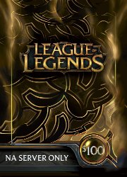 League of Legends $100 Gift Card – 15000 Riot Points – NA Server Only [Online Game Code]