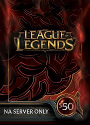 League of Legends $50 Gift Card – 7200 Riot Points – NA Server Only [Online Game Code]