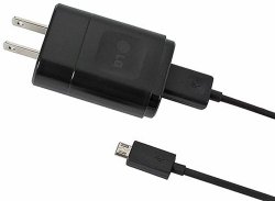 LG MCS-02W/SGDY0017903 Travel Charger with Micro USB Data Cable – Original OEM – Non-Retail Packaging – Black