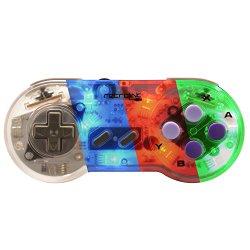 Retro-Link Wired SNES Style USB Controller Blue/Red/Green LED On-Off Switch and Dimmer