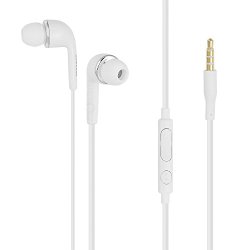 Samsung (TWO) EO-EG900BW White Headsets Earphone 3.5mm Jack + 2 Set of Ear Gel S,M,L – Wired Headsets – Non-Retail Packaging – White