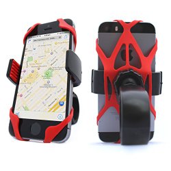 Universal Bike Phone Mount Holder. Bicycle Handlebar (& Motorcycle) Cell Phone Cradle Adjustable to Fit Any Smart Phone (iPhone, Galaxy, Nokia, Motorola…), iPhone 6..