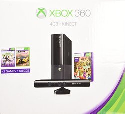 Xbox 360 4gb Kinect Holiday Bundle with 3 Games Forza Horizons, Kinect Sports, and Kinect Adventures
