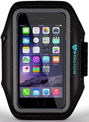 iPhone 5 5S 5C Armband : Stalion® Sports Running & Exercise Gym Sportband (Jet Black)[Lifetime Warranty] Water Resistant + Sweat Proof + Key Holder