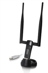 Netis WF2190 Wireless AC1200 Long-Range USB Adapter, Supports Windows, Mac, Linux, 5dBi High Gain Antennas, Free USB Cradle