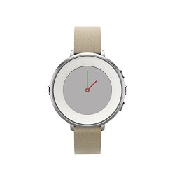 Pebble Time Round 14mm Smartwatch for Apple/Android Devices – Silver/Stone