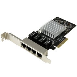 StarTech.com 4-Port Gigabit Ethernet Network Card – PCI Express, Intel I350 NIC – Quad Port PCIe Network Adapter Card with Intel Chipset