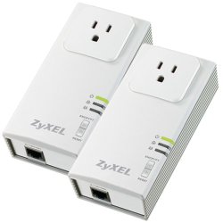 ZyXEL PLA407 HomePlug AV 200 Mbps Powerline Wall-Plug Adapter (Starter Kit – 2 Units)