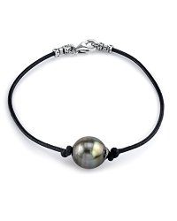 10mm Tahitian Baroque Cultured Pearl Leather Bracelet – AAAA Quality