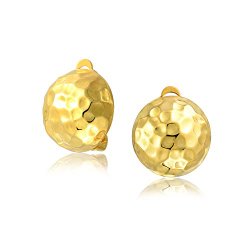 Bling Jewelry Gold Plated Golf Ball Clip On Earrings 925 Silver Alloy Clip
