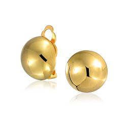 Bling Jewelry Gold Plated Half Ball Clip On Earrings 925 Sterling Silver Alloy Clip