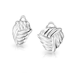 Bling Jewelry Love Knot Clip On Earrings 925 Sterling Silver Alloy Clip