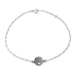 Bling Jewelry Nautical 925 Sterling Silver Antique Style Sand Dollar Anklet Ankle Bracelet 10in