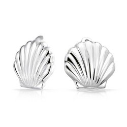 Bling Jewelry Sterling Silver Nautical Sea Life Shell Clip On Earrings Alloy Clip