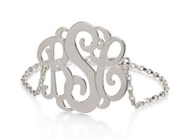 Monogram Bracelet 1.2″ Sterling Silver Personalized Name Bracelet