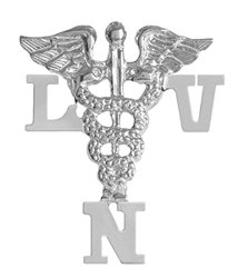 NursingPin – Licensed Vocational Nurse LVN Graduation Nursing Pin in Silver