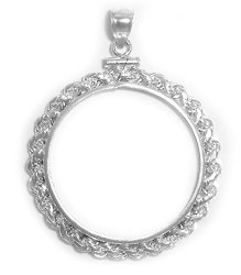 Stelring Silver Canadian Large Dollar Rope Edge Coin Bezel Frame Mount 36mm x 2.8mm