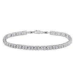 Sterling Silver Round Diamond Tennis Bracelet (1cttw, I-J Color, I3 Clarity)