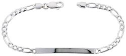 Tiny Sterling Silver Italian ID Bracelet Figaro Link 1/8 inch wide NICKEL FREE, sizes 7 – 8 inch