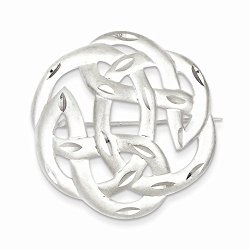 Top 10 Jewelry Gift Sterling Silver Satin Finish Diamond Cut Celtic Knot Pin