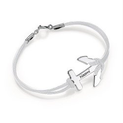 White Personalized Anchor Bracelet- Custom Made with Any Name!