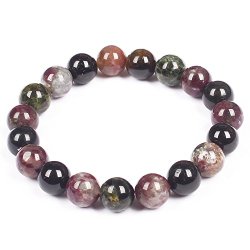 10mm Classic Natural Tourmaline Round Beaded Streched bracelet