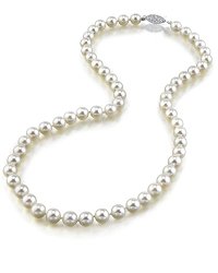 14K Gold 6.0-6.5mm Japanese Akoya White Cultured Pearl Necklace – AAA Quality, 16 Inch Choker Length