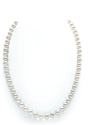 14K Gold White Freshwater Cultured Pearl Necklace – AAAA Quality, 20 Inch Matinee Length