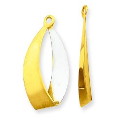 14K Two Tone Gold Reversible Earring Jackets Jewelry