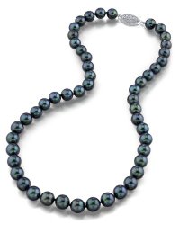 7.5-8.0mm Japanese Akoya Black Cultured Pearl Necklace – AAA Quality